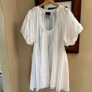 Thierry Colson Silk Cotton Voile Shanta Pleated Mini Dress Small